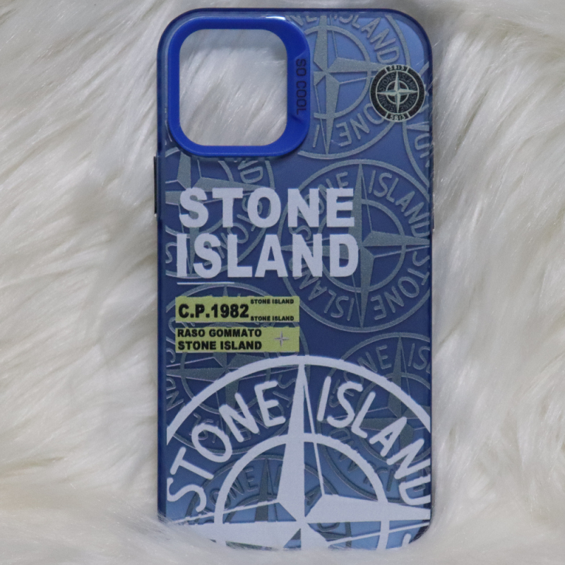 Trendy Stone Island iPhone 12-12 Pro hoesje Hoogwaardige Blauw kleur