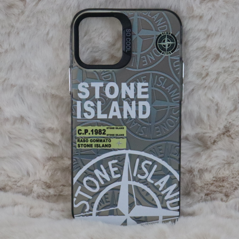 Trendy Stone Island iPhone 12-12 Pro hoesje Hoogwaardige Zwart kleur