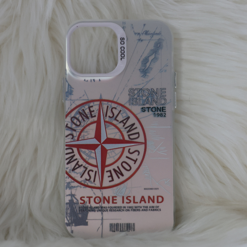 Trendy Stone Island iPhone 12-12 Pro hoesje Hoogwaardige Rood kleur