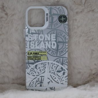 Trendy Stone Island Iphone 12 - 12 Pro Back Case High End Silver Color