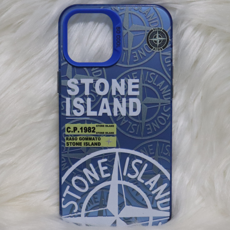 Trendy Stone Island iPhone 12 Pro Max hoesje Hoogwaardige Blauw kleur