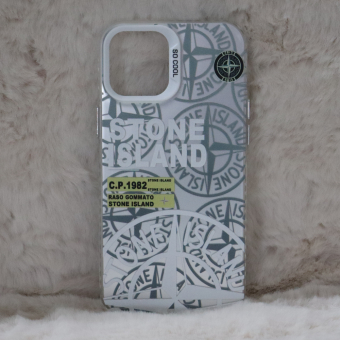 Trendy Stone Island Iphone 12 Pro Max Back Case High End Silver Color