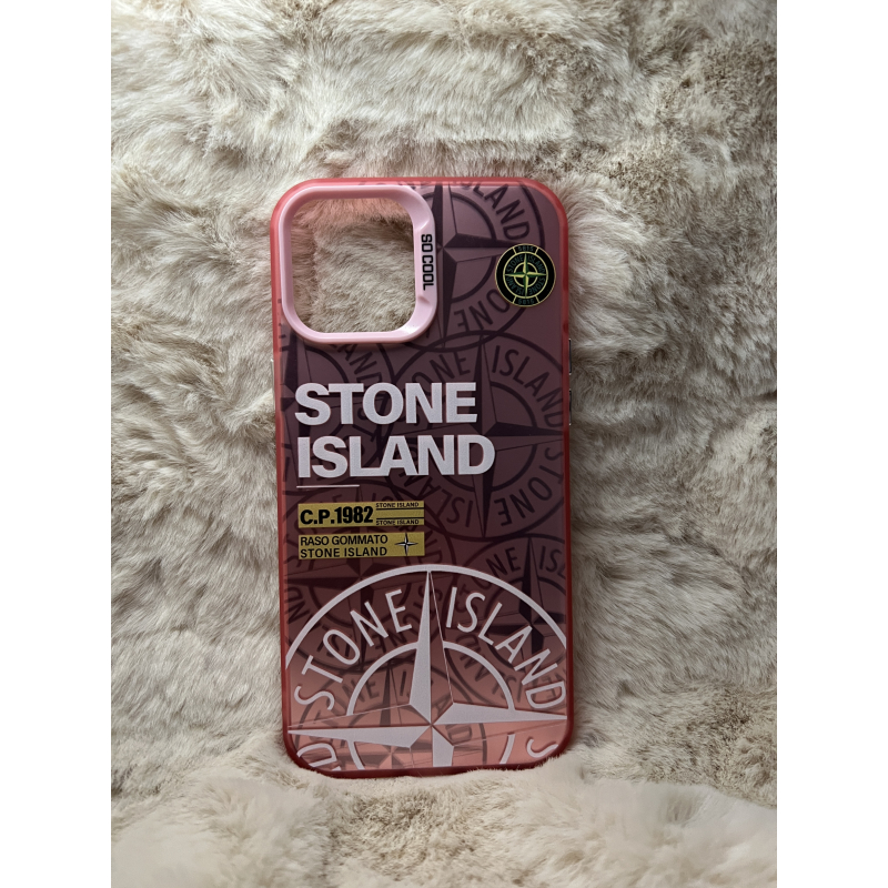 Trendy Stone Island iPhone 12 Pro Max hoesje Hoogwaardige Roze kleur
