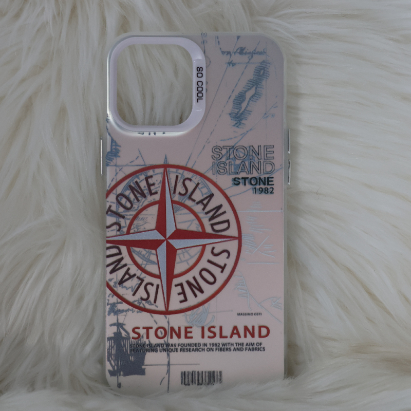Trendy Stone Island iPhone 12 Pro Max hoesje Hoogwaardige Rood kleur