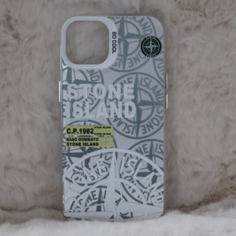 Trendy Stone Island Iphone 13 Back Case High End Silver Color