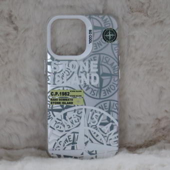 Trendy Stone Island Iphone 13 Pro Back Case High End Silver Color