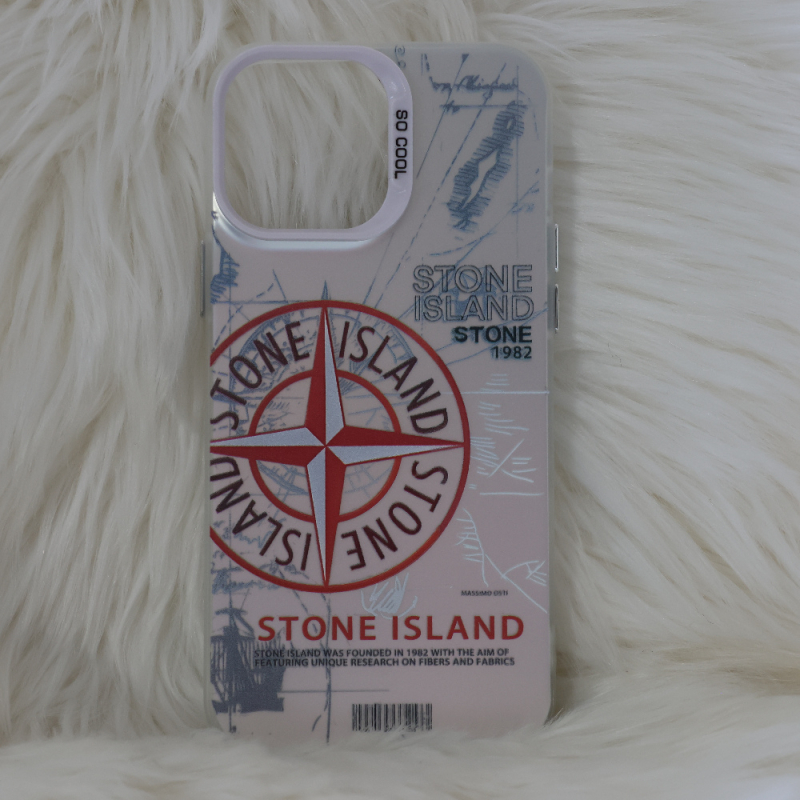 Trendy Stone Island iPhone 13 Pro Max hoesje Hoogwaardige Rood kleur