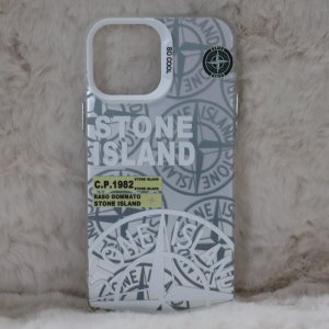 Trendy Stone Island iPhone 13 Pro Max hoesje Hoogwaardige Zilver kleur