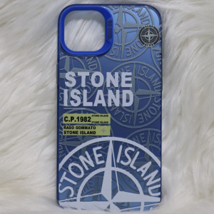 Trendy Stone Island Iphone 14 Plus Back Case High End Blue Color