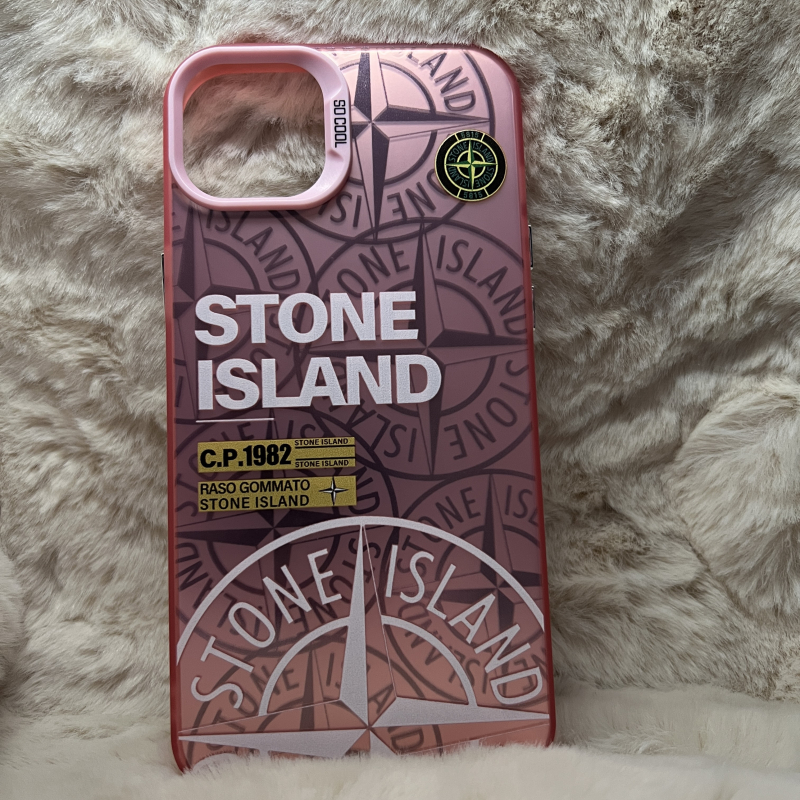 Trendy Stone Island iPhone 14 Plus hoesje Hoogwaardige Roze kleur