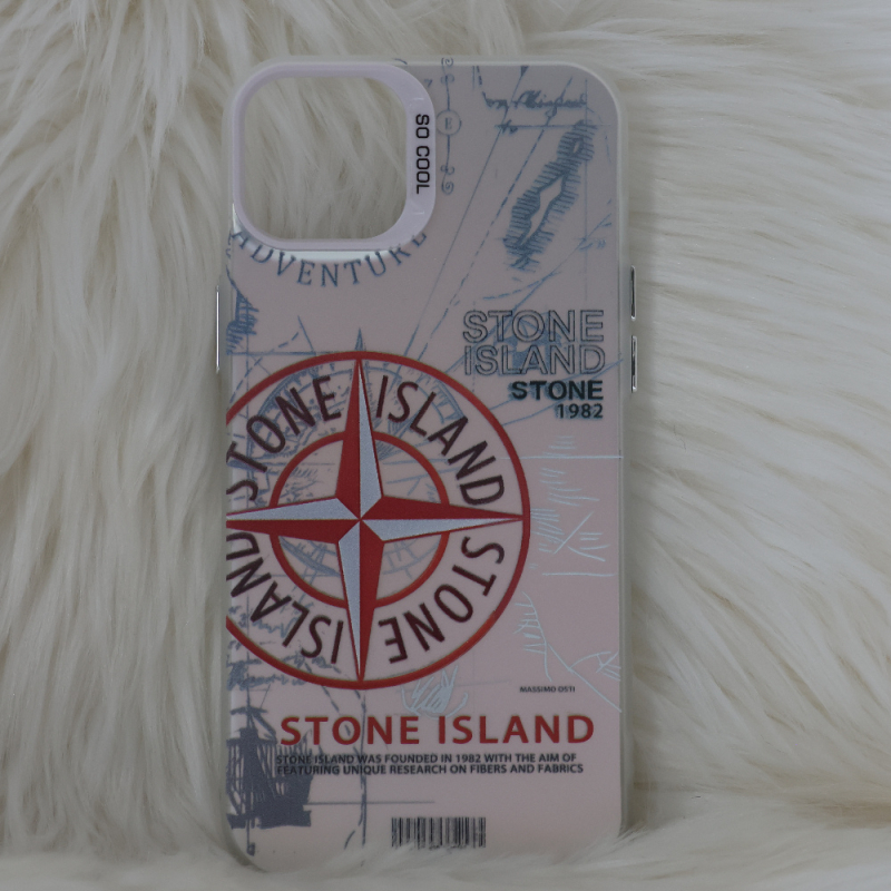 Trendy Stone Island iPhone 14 Plus hoesje Hoogwaardige Rood kleur