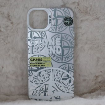 Trendy Stone Island Iphone 14 Plus Back Case High End Silver Color