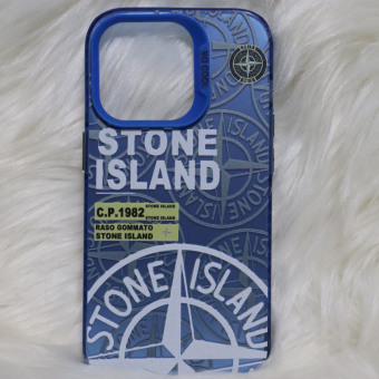 Trendy Stone Island iPhone 14 Pro hoesje Hoogwaardige Blauw kleur