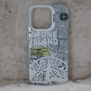 Trendy Stone Island iPhone 14 Pro hoesje Hoogwaardige Zilver kleur