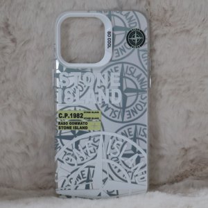 Trendy Stone Island Iphone 14 Pro Max Back Case High End Silver Color