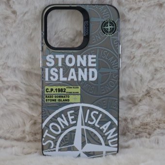 Trendy Stone Island Iphone 14 Pro Max Back Case High End Black Color