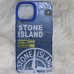 Trendy Stone Island iPhone 15 hoesje Hoogwaardige Blauw kleur