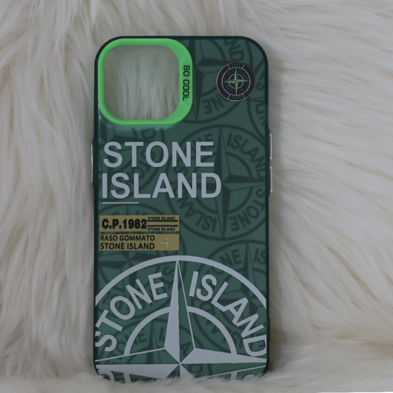 Trendy Stone Island iPhone 15 hoesje Hoogwaardige Groen kleur