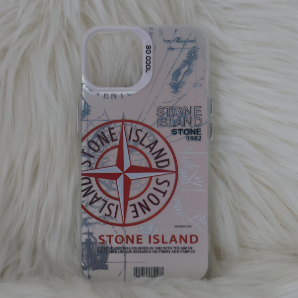 Trendy Stone Island iPhone 15 hoesje Hoogwaardige Rood kleur