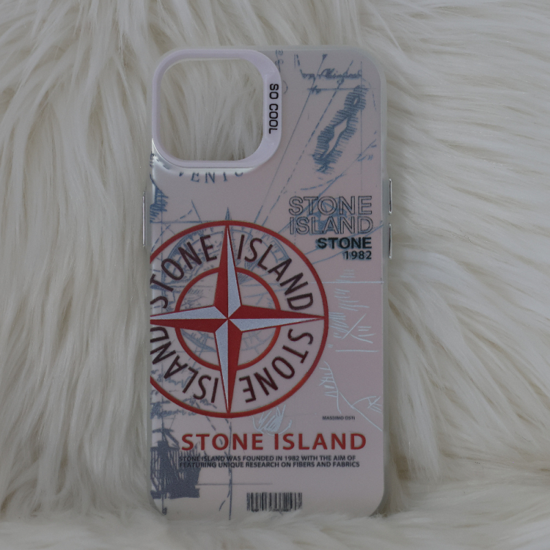 Trendy Stone Island iPhone 15 hoesje Hoogwaardige Rood kleur