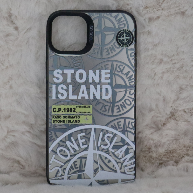 Trendy Stone Island iPhone 15 Plus hoesje Hoogwaardige Zwart kleur