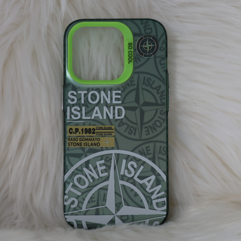Trendy Stone Island iPhone 15 Pro hoesje Hoogwaardige Groen kleur