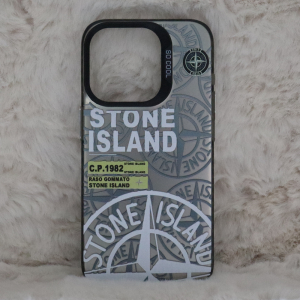 Trendy Stone Island Iphone 15 Pro Back Case High End Black Color