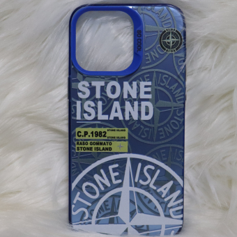 Trendy Stone Island iPhone 15 Pro Max hoesje Hoogwaardige Blauw kleur