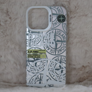 Trendy Stone Island Iphone 15 Pro Max Back Case High End Silver Color