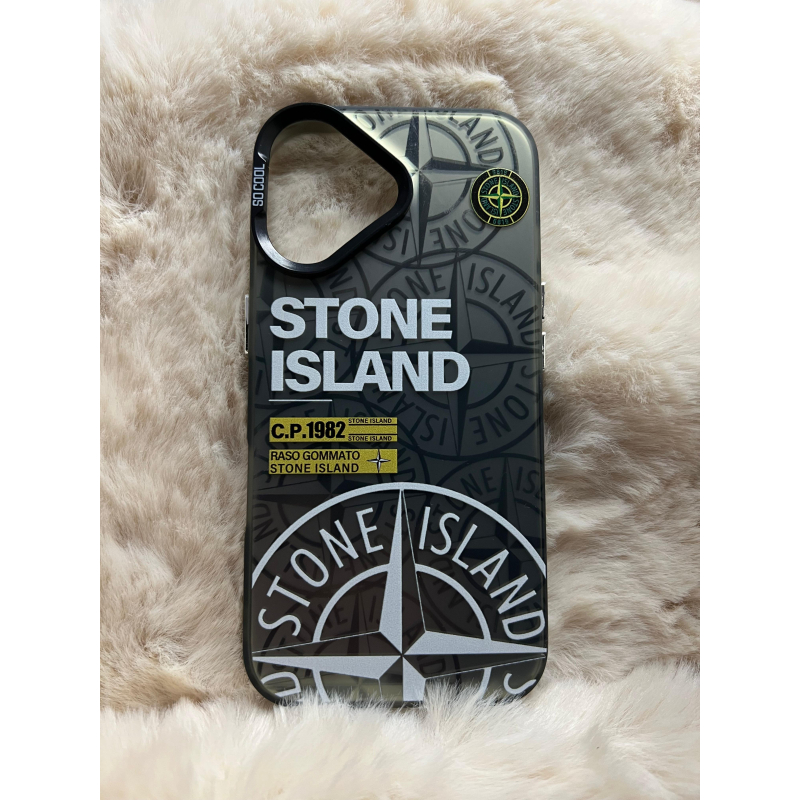Trendy Stone Island iPhone 16 hoesje Hoogwaardige Zwart kleur