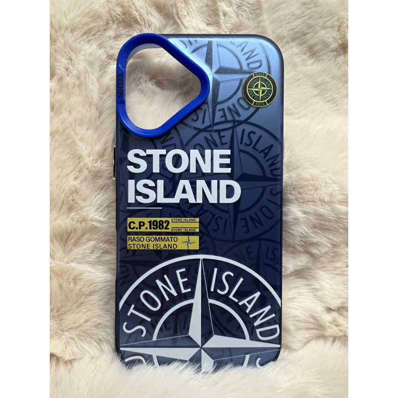 Trendy Stone Island iPhone 16 hoesje Hoogwaardige Blauw kleur