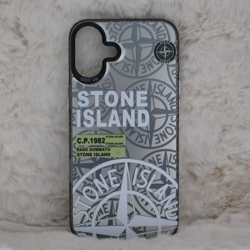 Trendy Stone Island iPhone 16 Plus hoesje Hoogwaardige Zwart kleur