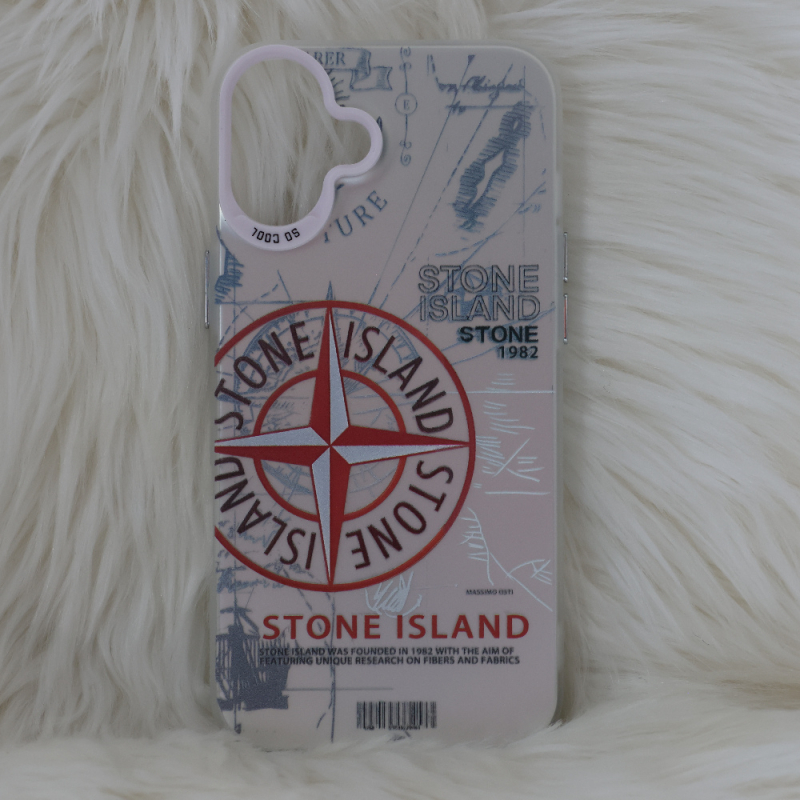 Trendy Stone Island iPhone 16 Plus hoesje Hoogwaardige Rood kleur