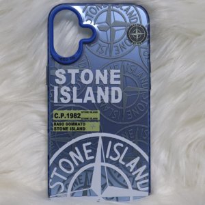 Trendy Stone Island iPhone 16 Plus hoesje Hoogwaardige Blauw kleur