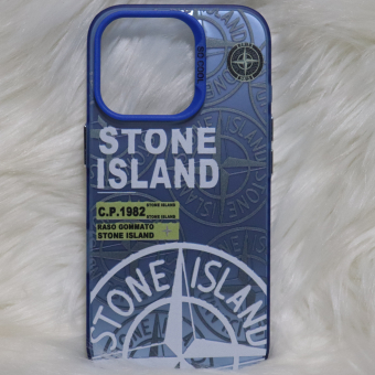 Trendy Stone Island Iphone 16 Pro Back Case High End Blue Color