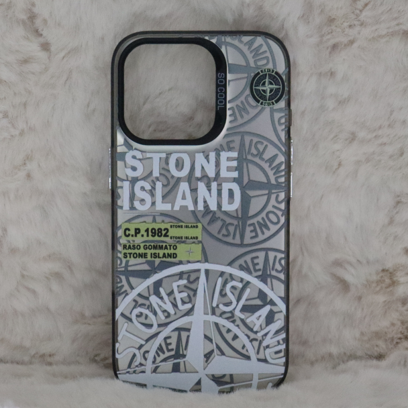 Trendy Stone Island iPhone 16 Pro hoesje Hoogwaardige Zwart kleur