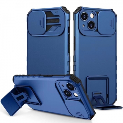 iPhone 13 Pro Max Window Stand Back cover Blauw