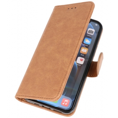 Iphone 12 - 12 Pro Hoesje Bookstyle Wallet Cases Bruin