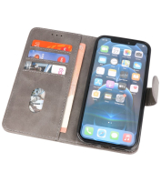 Iphone 12 - 12 Pro Hoesje Bookstyle Wallet Cases Grijs