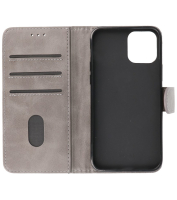Iphone 12 - 12 Pro Hoesje Bookstyle Wallet Cases Grijs