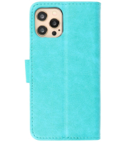 Iphone 12 - 12 Pro Hoesje Bookstyle Wallet Cases Groen