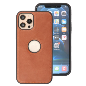 Iphone 12&12 Pro Design Leer Hoesje BackCover Cognac