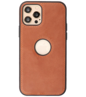 Iphone 12&12 Pro Design Leer Hoesje BackCover Cognac