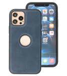Iphone 12&12 Pro Design Leer Hoesje BackCover Navy