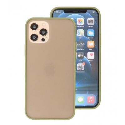Iphone 12 - 12 Pro Hoesje Hard Case Color Navy Groen