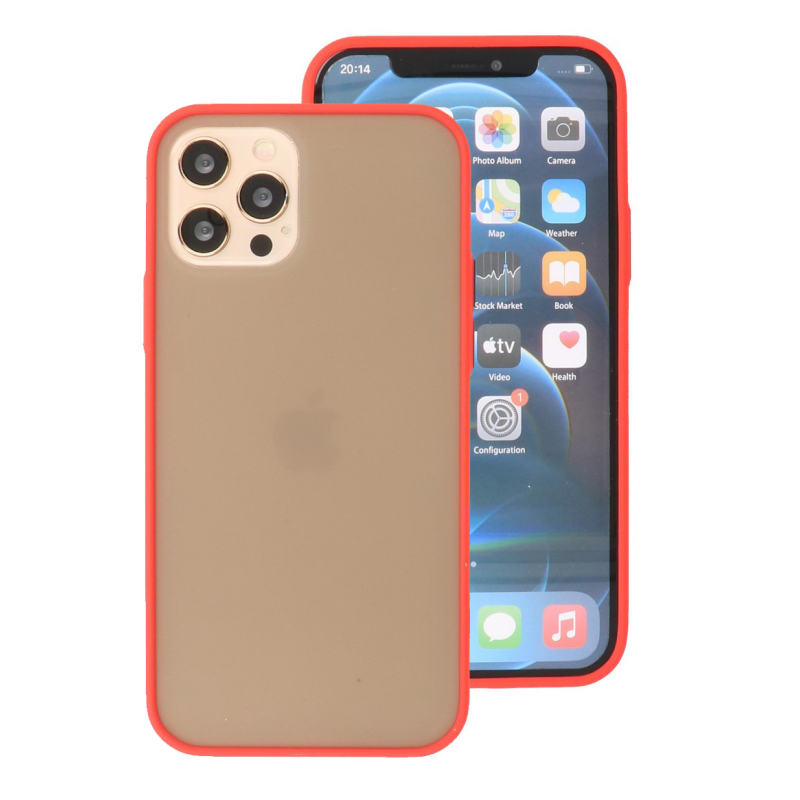 Iphone 12 - 12 Pro Hoesje Hard Case Color Rood