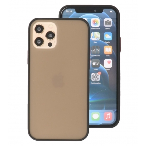 Iphone 12 - 12 Pro Hoesje Hard Case Color Zwart