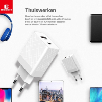 Biboshi Biboshi C12 - Thuislader | USB 3.0 18W en PD USB-C 18W