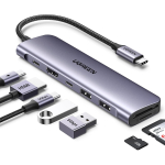 UGREEN 6-IN-1 USB-C HUB MET 2X USB-A,HDMI, USB-C, TF/SD