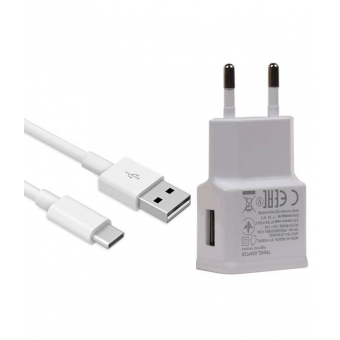 Type C Universal Travel Charger 2.4 A Wit + USB Kabel